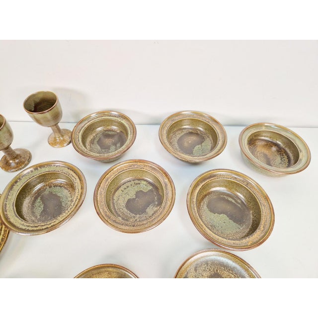 Vintage Arts and Craft Pottery Tableware Set by Gert De Rijk, 1976, Set of 22 For Sale - Image 10 of 17