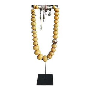 Berber Copal Amber and Silver Necklace, Early 20th Century