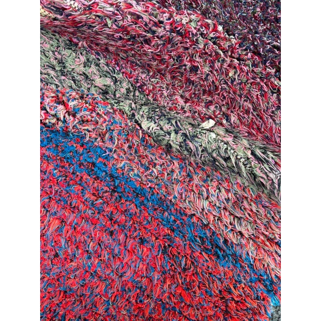 Moroccan Vintage Berber Authentic Boucherouite Rug For Sale - Image 9 of 10