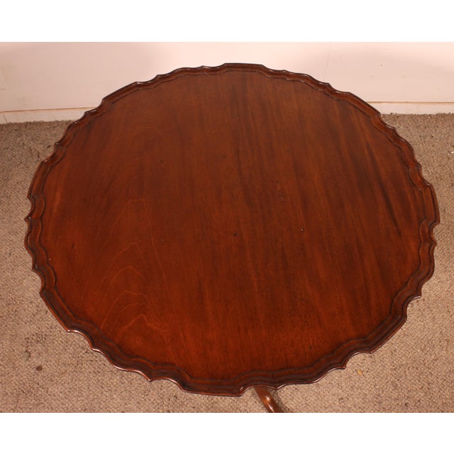 Wood 19th Century Mahogany Side Table with Carved Top For Sale - Image 7 of 11