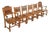 Early Romweber Antique English Jacobean Carved Oak and Burl Wood Dining Chairs, Set of Six For Sale