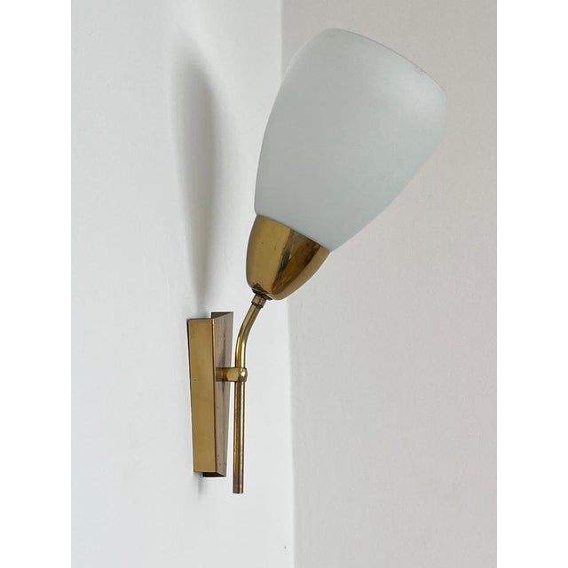 Gold Mid-Century Brass and Glass Wall Light from Kamenicky Senov, 1970s For Sale - Image 8 of 9