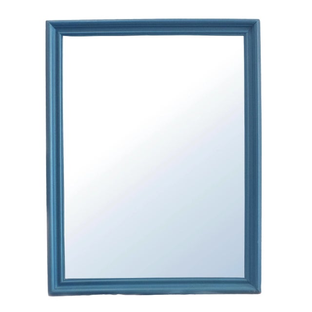 1950s Vintage Spanish Mirror in Blue Wooden Frame, 1950s For Sale - Image 5 of 5