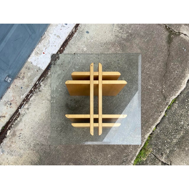 Wood Gustav Gaarde for Trekanten Style Modular Side Table With Glass Top For Sale - Image 7 of 11