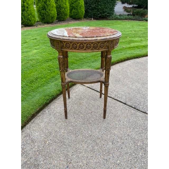 Antique Italian Oval Marble Top End Table Chairish