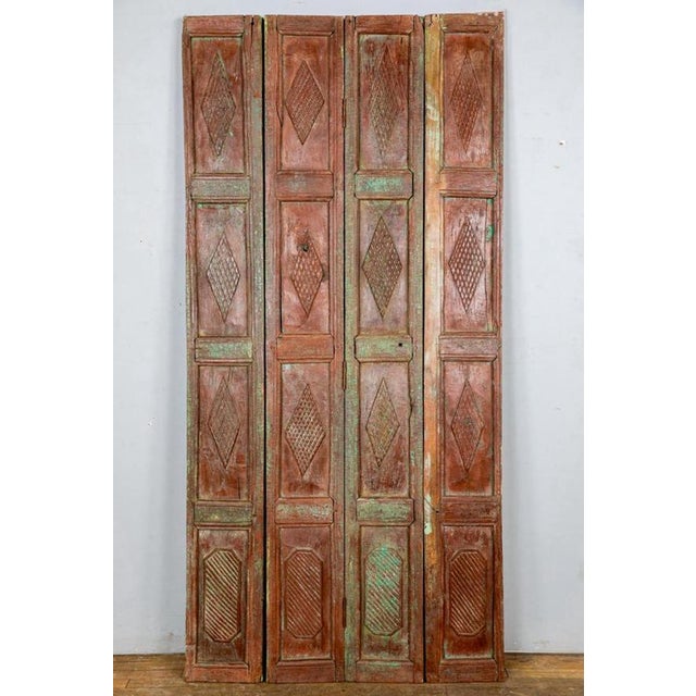 19th Century Indian Teak Bifold Panelled Door For Sale - Image 3 of 7