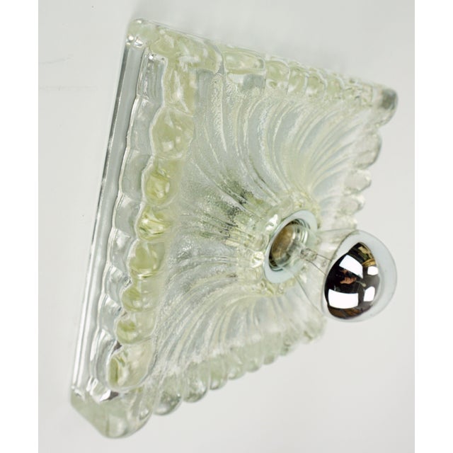 Mid-Century Ice Glass Wall Lamp from Hustadt Leuchten, 1970s For Sale - Image 4 of 12