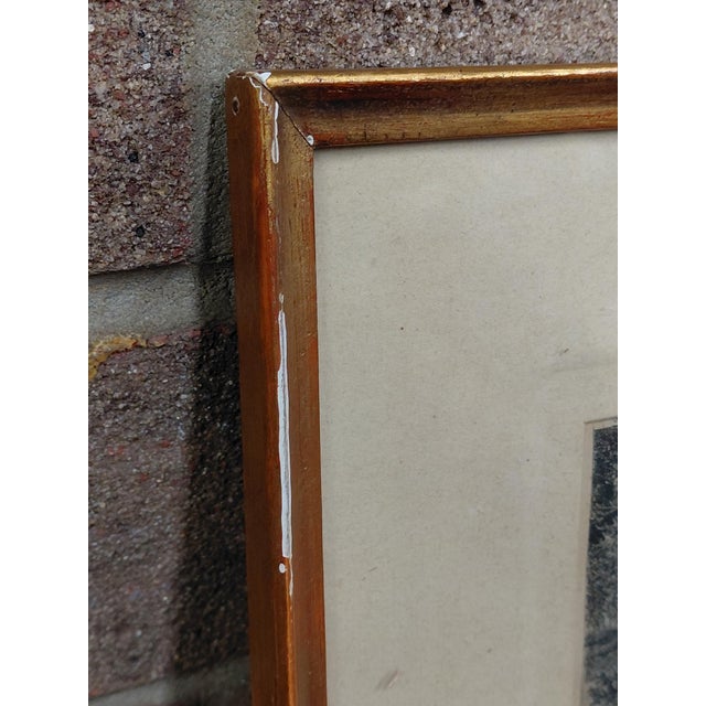 Antique Framed Drypoint Etching Landscape For Sale - Image 9 of 9