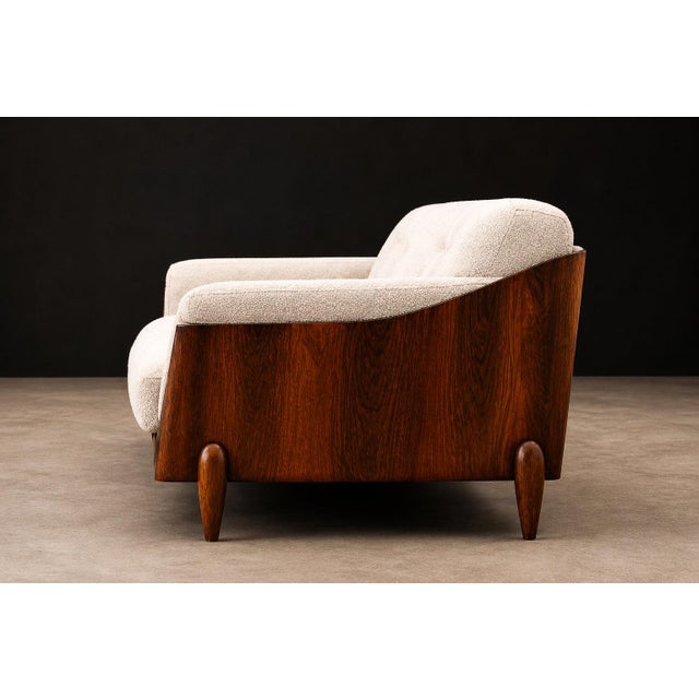 Pair of Brazilian Modern Armchairs in Rosewood & Ivory Mohair, Jd Moveis, 1960s For Sale - Image 15 of 17