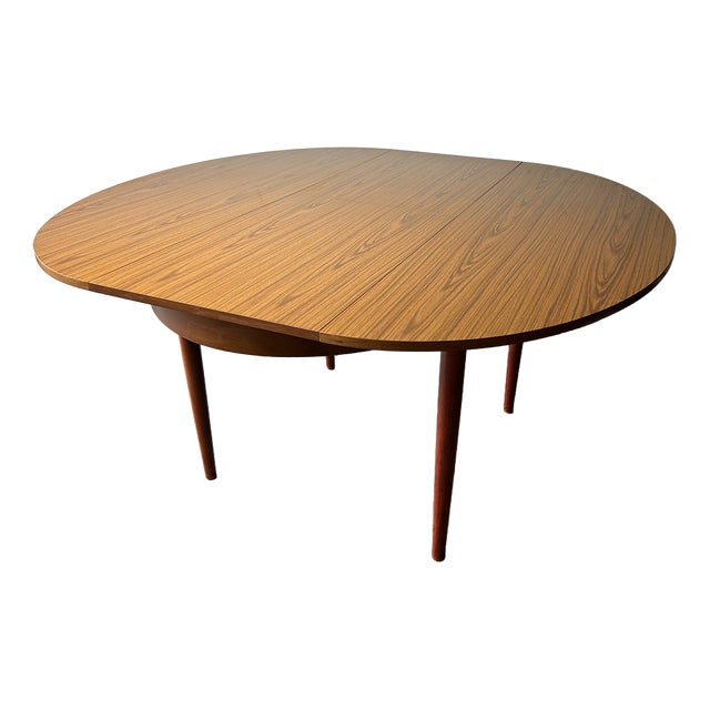 Mid-Century Extending Dining Table in Teak Grain and Formica from Schreiber, 1960s For Sale