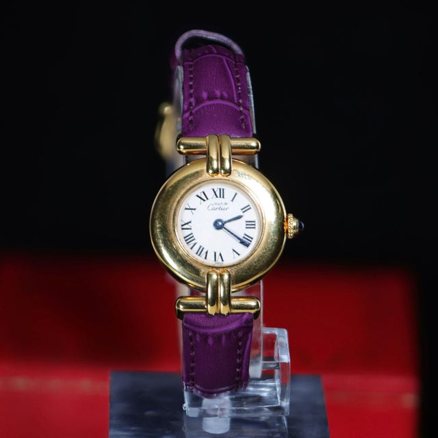 1980s Cartier Must De Colisee Vermeil 590002 Ladies 24mm Watch Box/Papers For Sale - Image 13 of 15