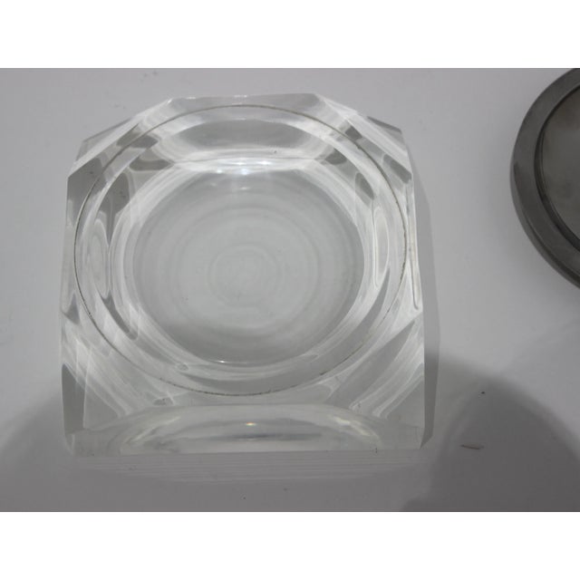 Metal Candy or Nut Dish Lucite & Stainless For Sale - Image 7 of 10