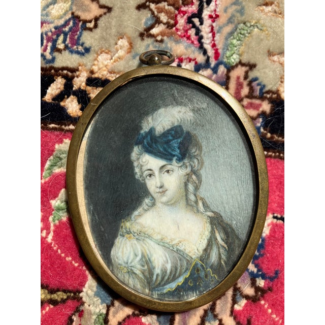 Traditional European 19th Century Miniature Portrait Pair For Sale - Image 3 of 4