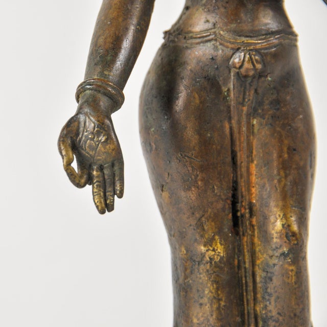 Antique Bronze Goddess Bodhisattva Tara 9.75" Tall For Sale In Rochester - Image 6 of 18