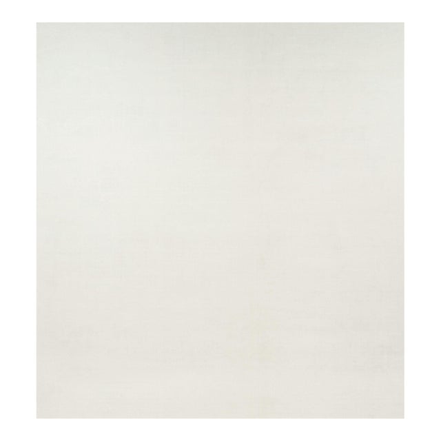 Rug & Kilim’s Oversized Contemporary Textural Solid Rug in White Tones-13x14 For Sale