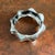2000 - 2009 Contrasting Pinched Wave Silver Tone Hinged Bangle Set Sculptural For Sale - Image 5 of 9