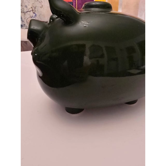 1960s Vintage Mid Century Modern Jade Color Piggy Bank For Sale - Image 5 of 11