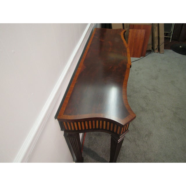 2000 - 2009 Henkel Harris Solid Mahogany Inlaid Console Table For Sale - Image 5 of 10