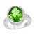 7 Carat Oval Peridot and 1.2 Carat Diamonds 14 Karat White Gold Cocktail Ring For Sale - Image 15 of 18