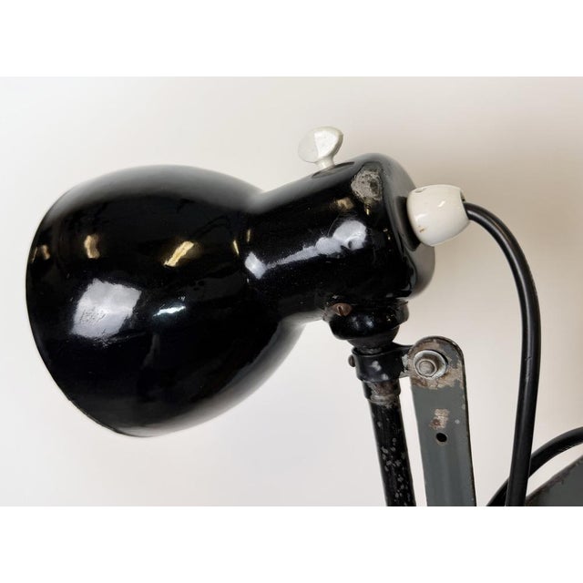 Industrial Black Enamel Scissor Wall Lamp, 1950s For Sale - Image 6 of 18