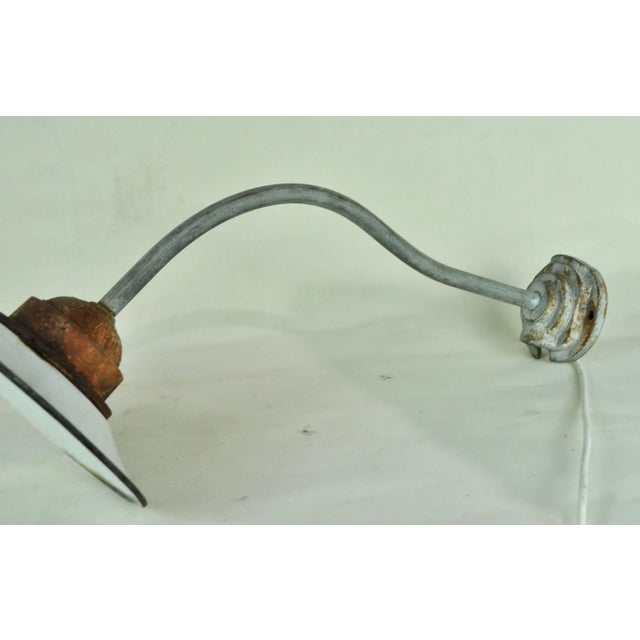 Metal Vintage Enameled Metal Wall Light, 1940s For Sale - Image 7 of 9