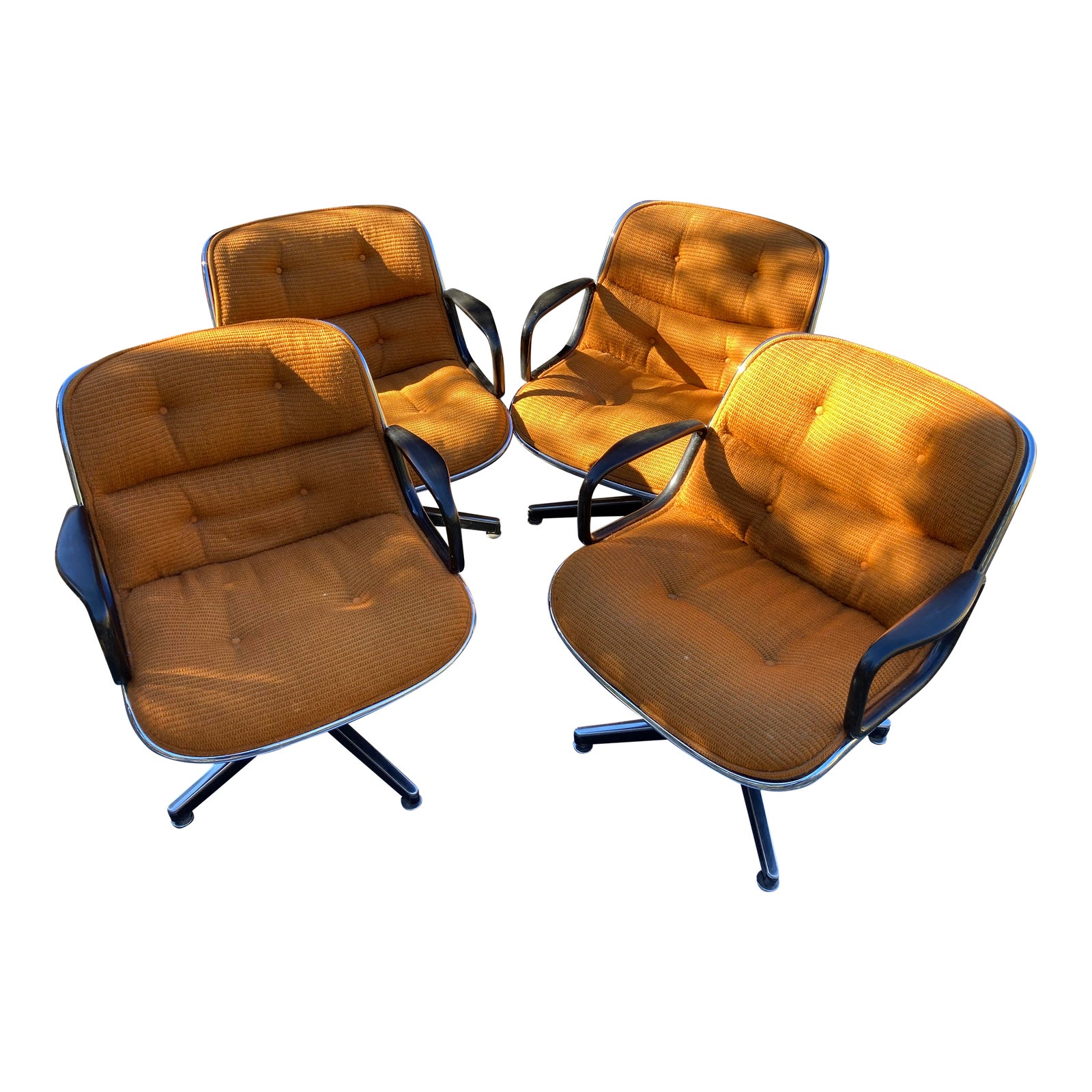 MidCentury Modern Knoll Pollock Executive Chairs Set of 4 Chairish