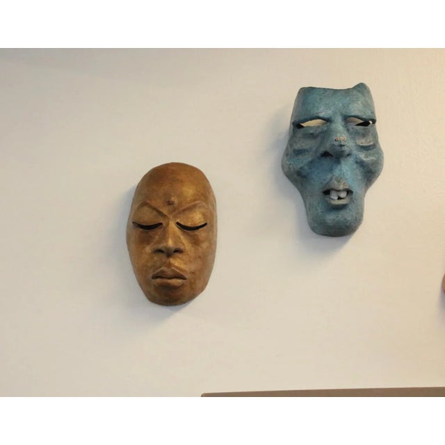 Wood Scott Thewes Hand Made Masks - Set of 7 For Sale - Image 7 of 10