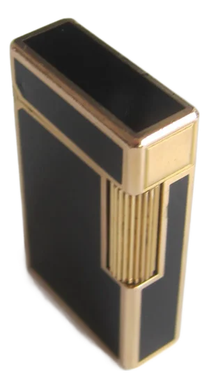 Black Lacquer and Gold Lighter by S. T. Dupont, France, 1970s