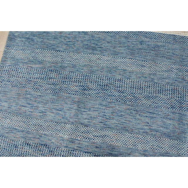 Textile Fine Contemporary Rug 9’1” X 12’3” Blue Wool Hand-Knotted Carpet For Sale - Image 7 of 13