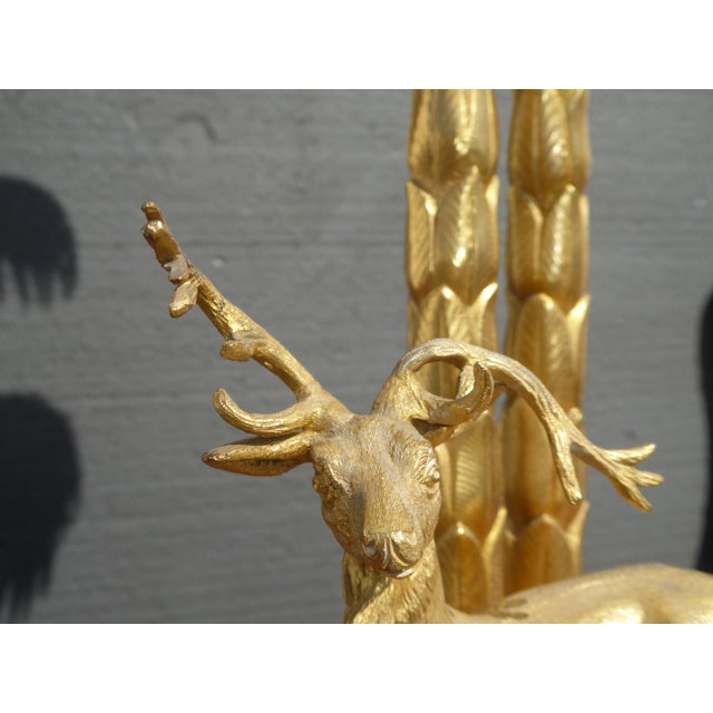 Vintage Mappin Brothers of London Table Top Antelope and Palm Trees Statue For Sale - Image 10 of 13