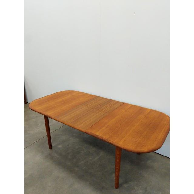 Vintage Mid Century Modern Teak Extendable Dining Table For Sale - Image 11 of 11