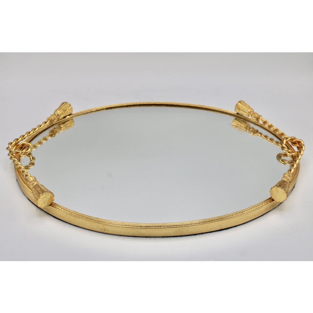 A stunning mirrored tray with charming rope handles, in excellent condition. This is a lovely tray that would be perfect...