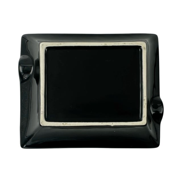 Vintage Mid-Century Art Deco Style Black and Gold Cigar Ashtray For Sale - Image 11 of 13