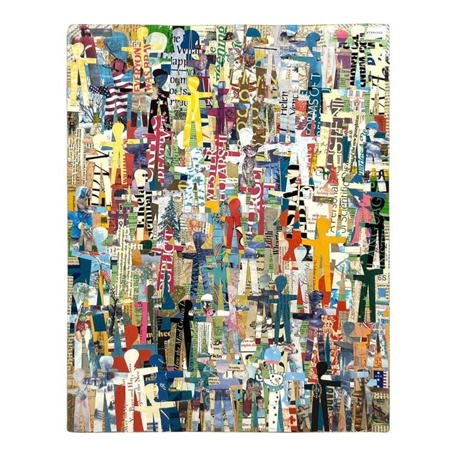 Stanley Green Figurative Paper Collage For Sale