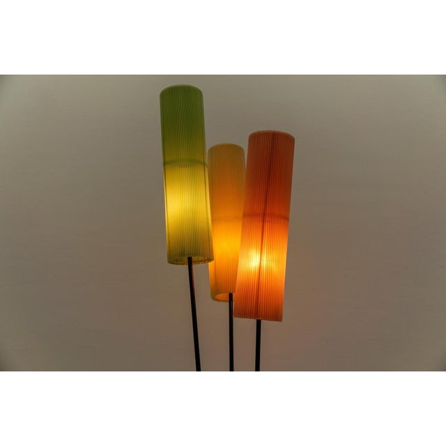 Tripod Floor Lamp with Pleated Blind Lampshade, 1950s For Sale - Image 6 of 16
