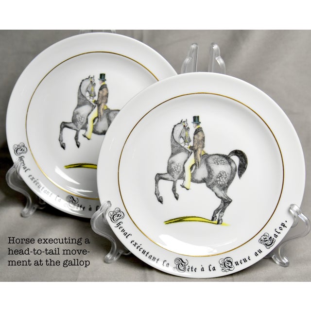 Ceramic Late 20th Century Porcelaine d'Auteuil Paris France Equestrian Themed Plates, Set of 12 For Sale - Image 7 of 10