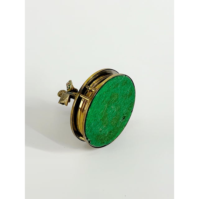 Glass Vintage Brass Magnifying Glass Paper Weight For Sale - Image 7 of 11