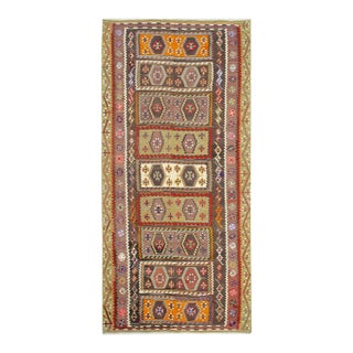 Vintage Colorful Turkish Decorative Kilim Rug - 5`10" X 12`5" For Sale