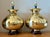 Late 20th Century Vintage Regency Hammered Brass Bag Lamps - A Pair For Sale - Image 5 of 10