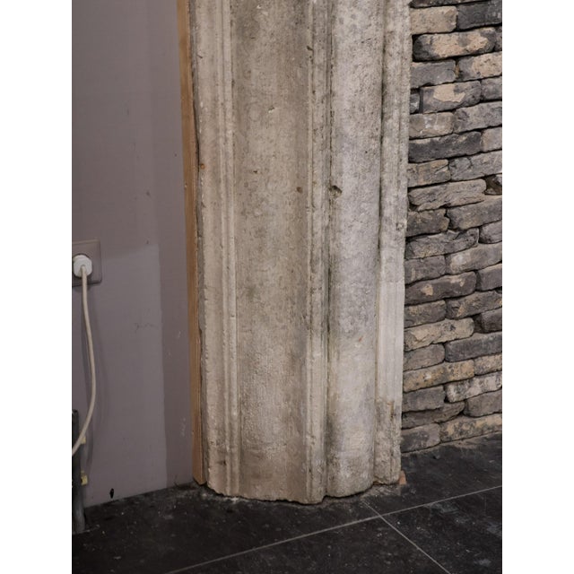 Antique Italian Limestone Fireplace Mantel with Bolection Profile, 1600s For Sale - Image 12 of 17