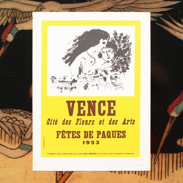 Marc Chagall 1966 After Marc Chagall, "Vence. City of Flowers and Arts" Poster For Sale - Image 4 of 6