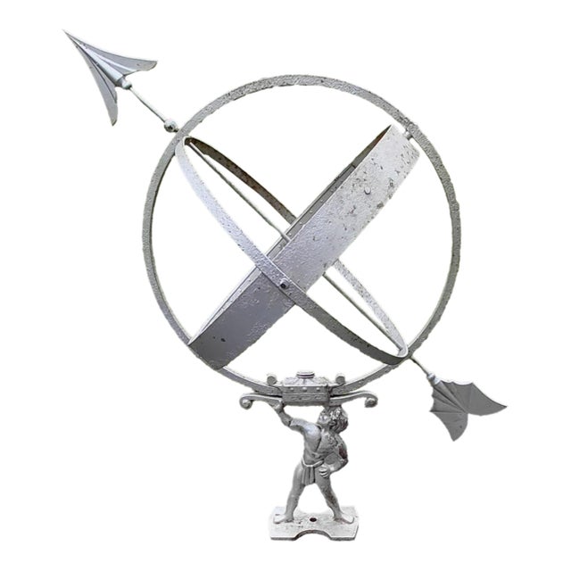 Vintage Swedish Armillary Sundial Signed For Sale