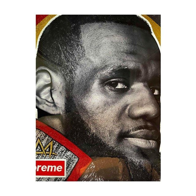 Plastic LeBron James - "King James" on Stadium-Hung Nike Banner, Original Art by Mike Mozart (MiMo) For Sale - Image 7 of 9