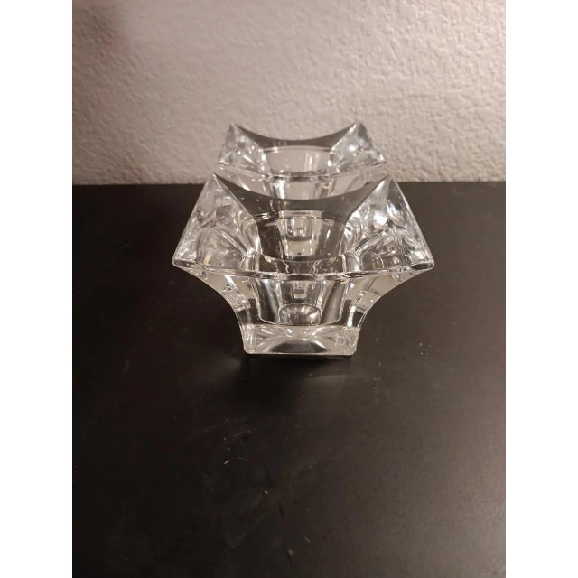 EXQUISITE MCM Pair of Signed Steuben 4" Crystal Candle Votive Holders. Enhance the ambiance of your home with this...