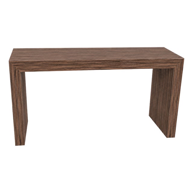 1990s Postmodern Parsons Style Console W/ Zembrano Finish For Sale