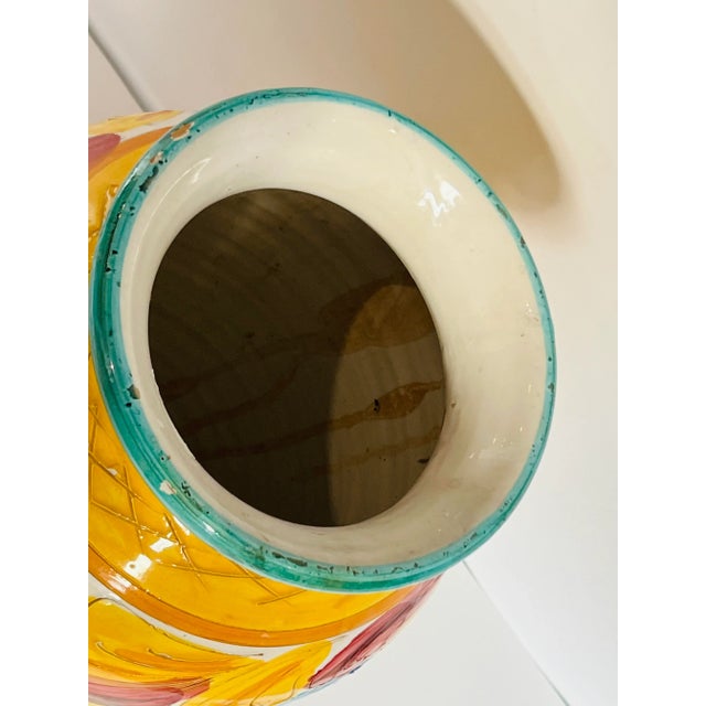 Ceramic Large Vintage Sgradito Made in Italy Rooster Bird Vase For Sale - Image 7 of 9