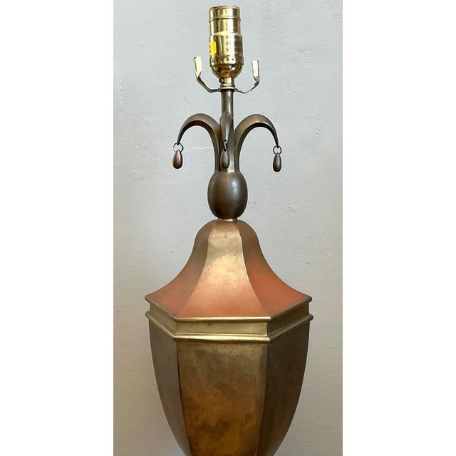Vintage Chapman Metal Urn Form Table Lamp For Sale - Image 10 of 12