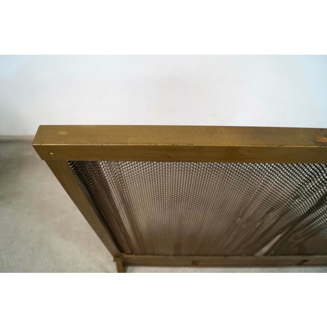 Brass 1960’s Hollywood Regency Solid Brass Fireplace Mesh Screen For Sale - Image 8 of 12