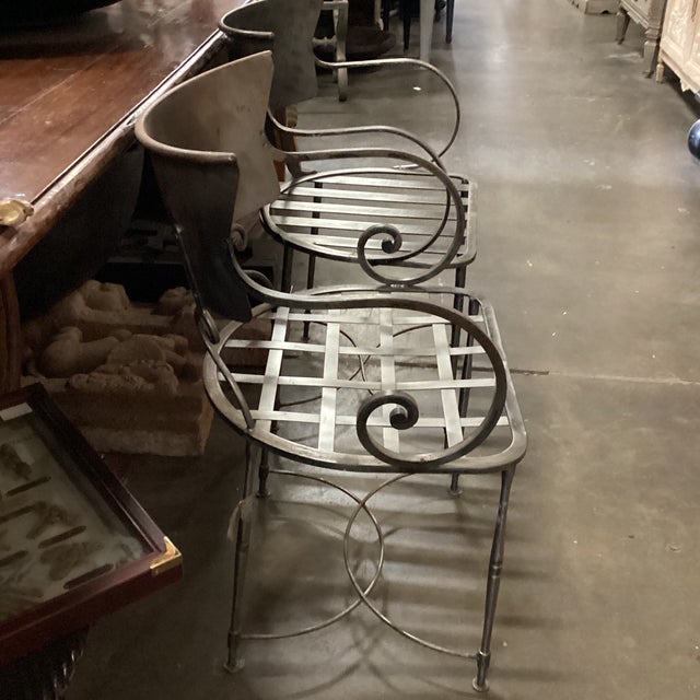 Metal Late 20th Century Near Pair of Italian Steel Chairs For Sale - Image 7 of 12