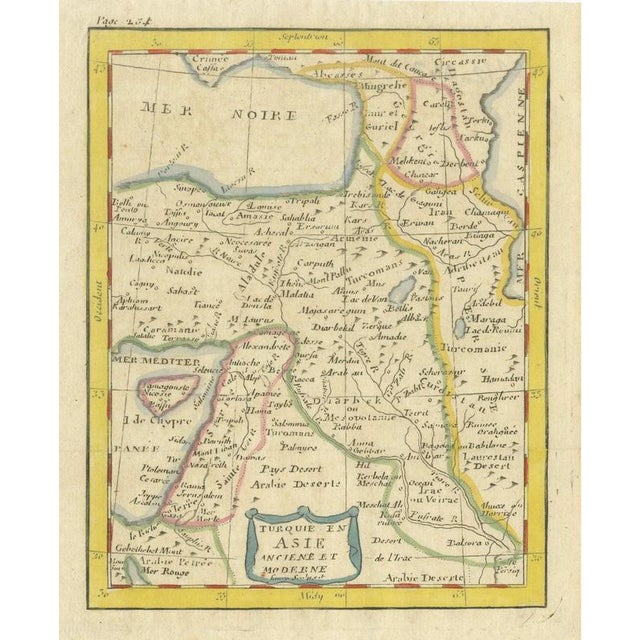 Antique Map of Turkey in Asia with Blue Draped Cartouche, 1760 For Sale - Image 12 of 12